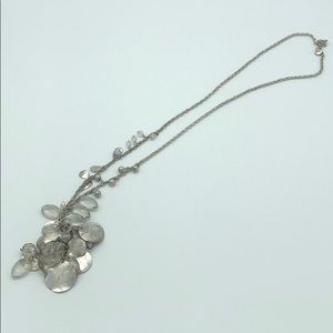 Loft long sparkly silver statement necklace